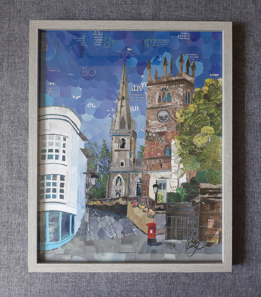 Original Fish St. Shrewsbury Paper Collage