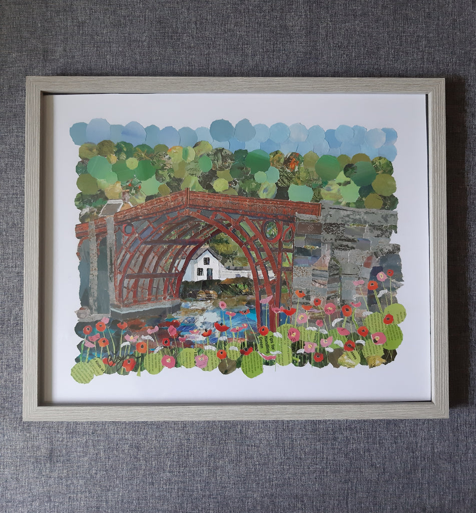 Original Ironbridge, Shropshire Paper Collage
