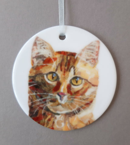 Ginger Cat Ceramic Decoration