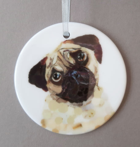 Pug Dog Ceramic Decoration
