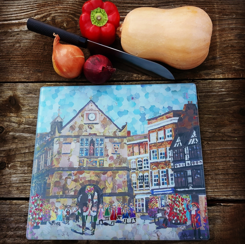 The Square, Shrewsbury Glass Chopping Board