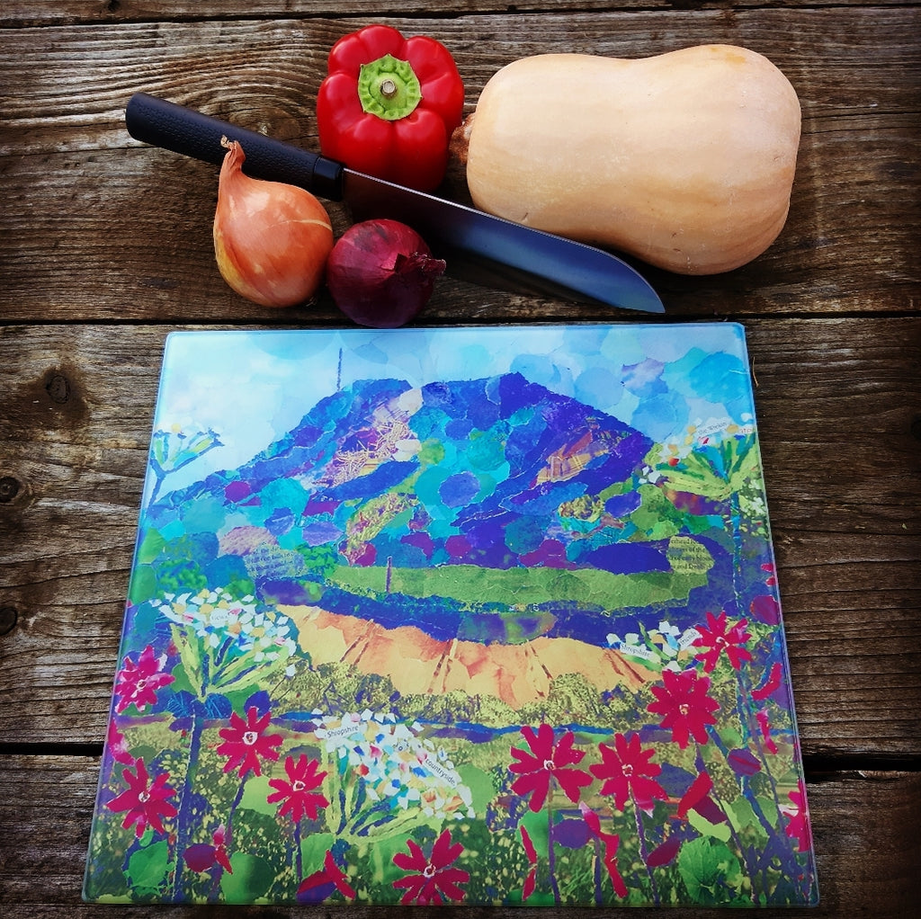 The Wrekin, Shropshire Glass Chopping Board