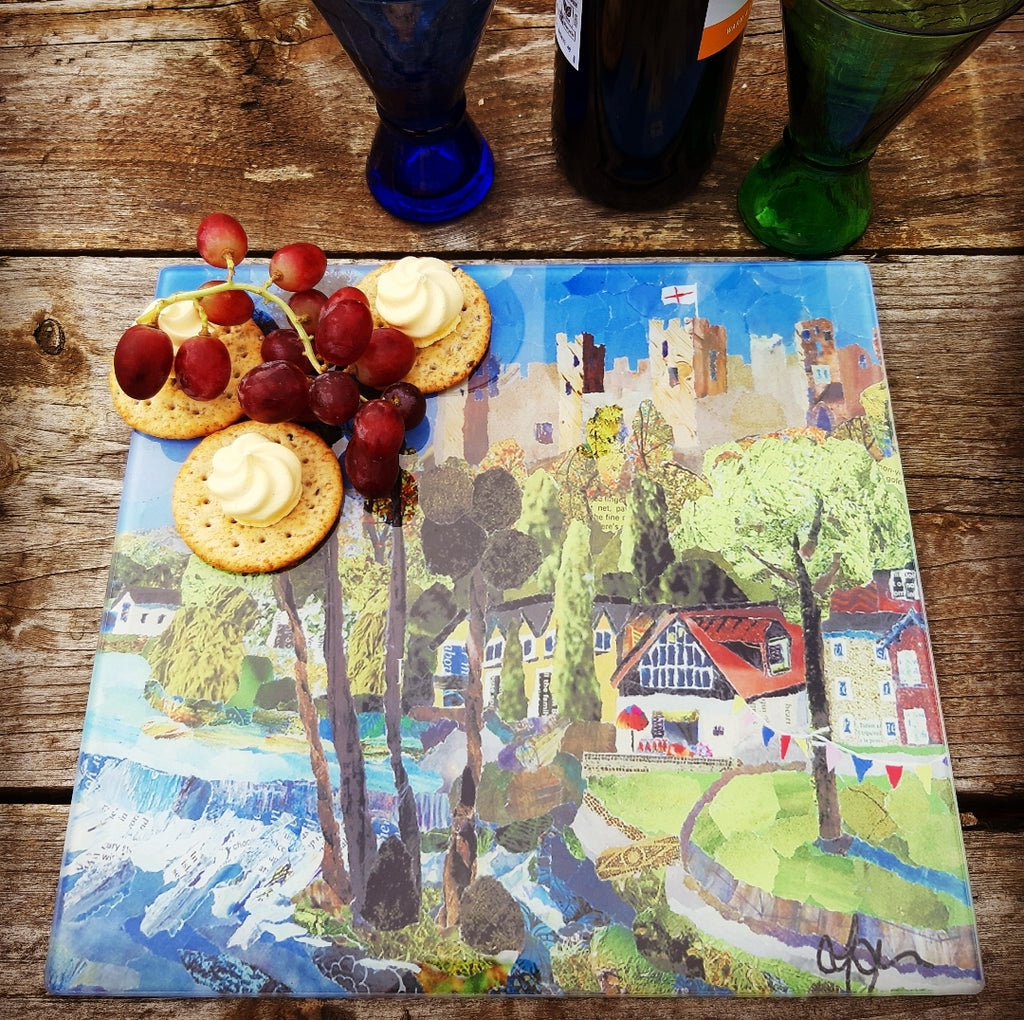 Ludlow Castle, Shropshire Glass Serving Board