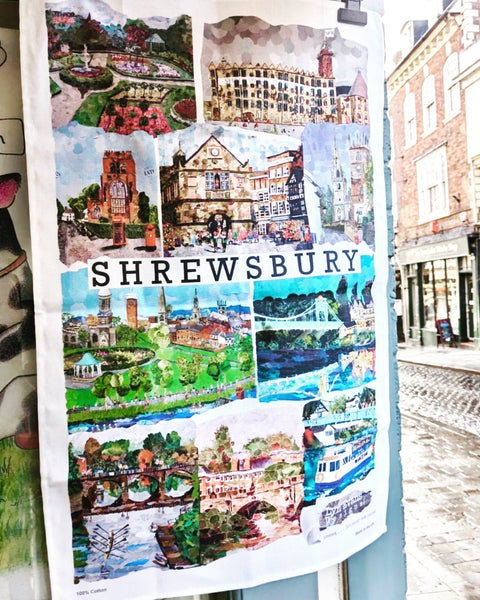 Tea Towel, 100% cotton 'SHREWSBURY'