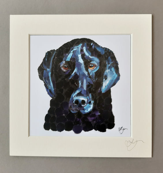 Black Labrador Dog Mini Print