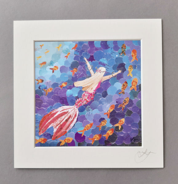 Mermaid in Pink Gown Mini Print