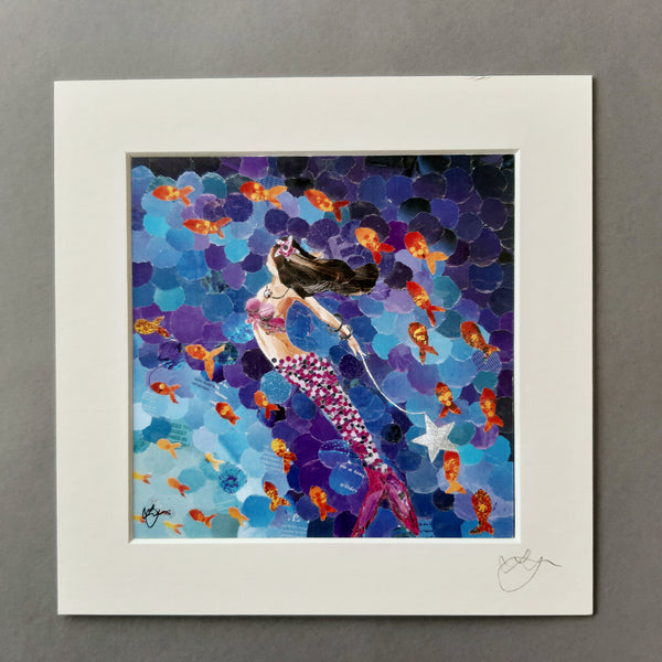 Mermaid in Purple Gown Mini Print