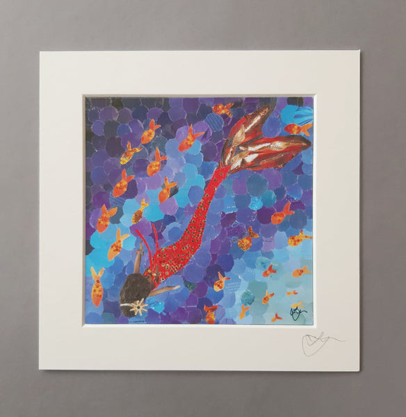 Mermaid in a Red Gown Mini Print