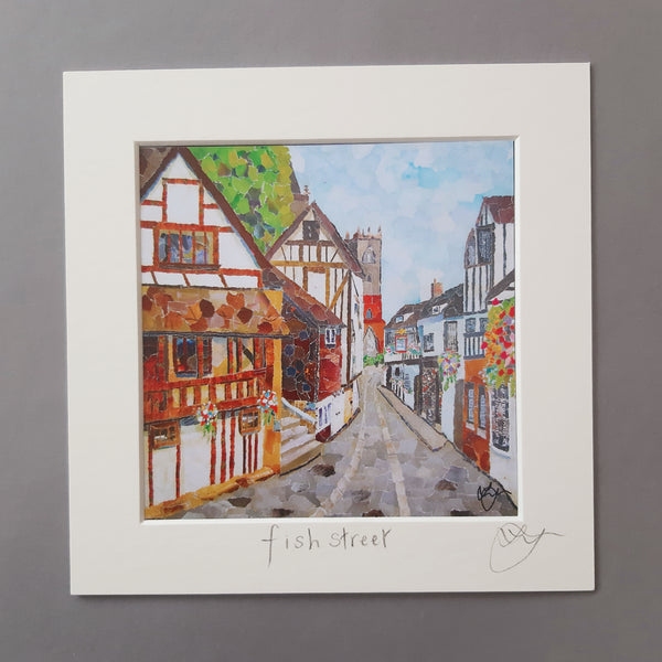 Fish Street, Shrewsbury Mini Print