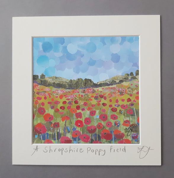 Poppy Field, Shropshire Mini Print