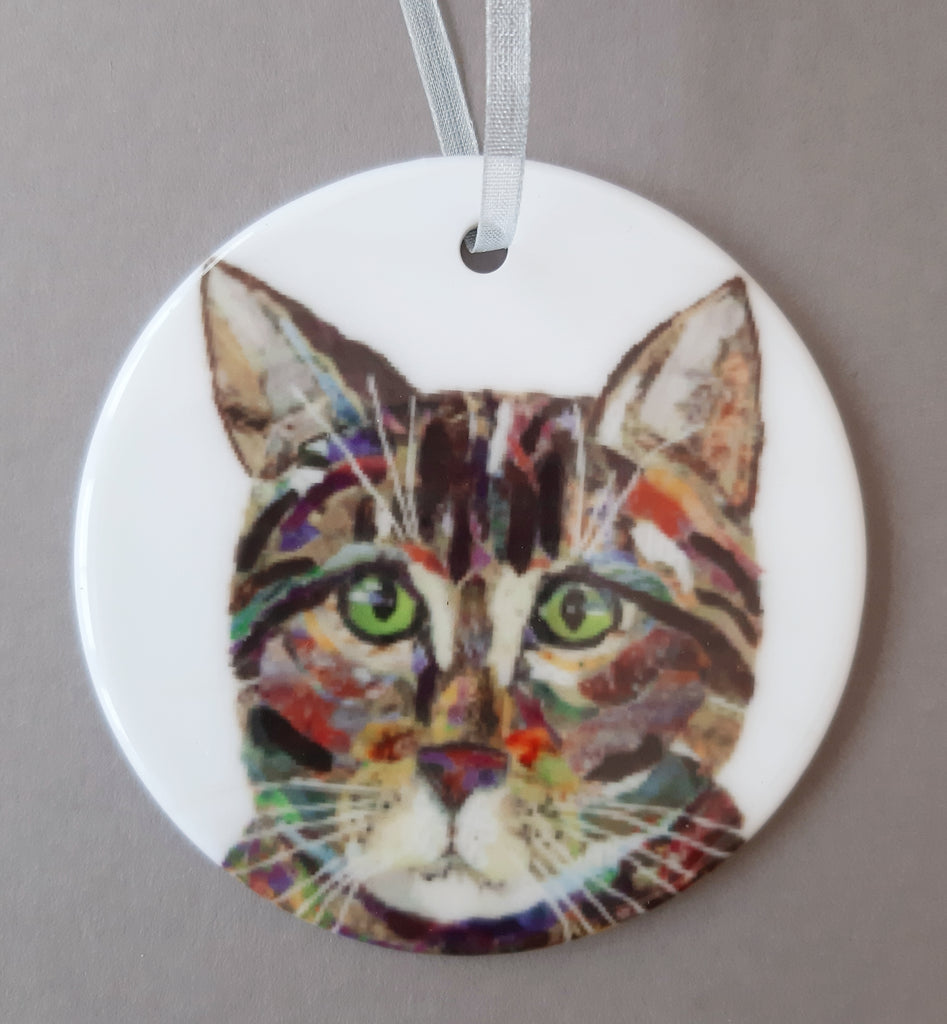 Tabby Cat Ceramic Decoration