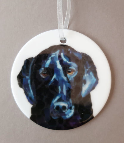 Black Labrador Dog Ceramic Decoration