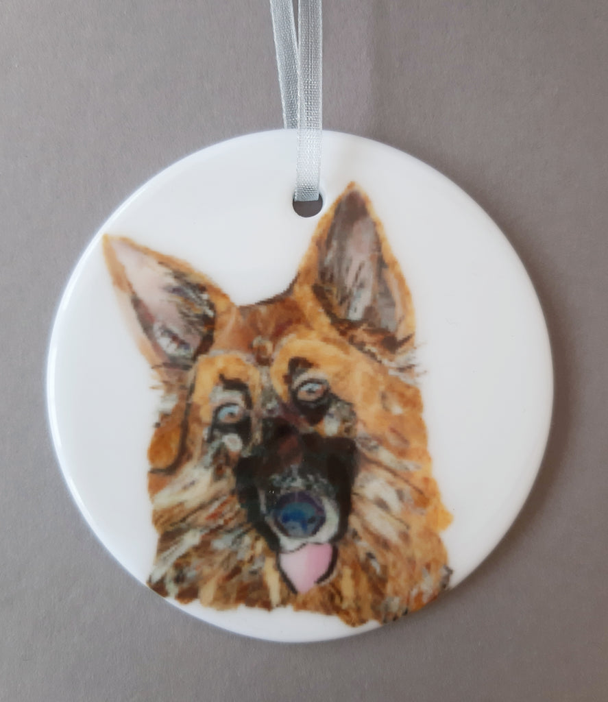 Alsatian Dog Ceramic Decoration