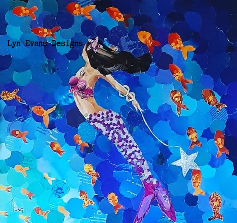Mermaid in Purple Gown Mini Print