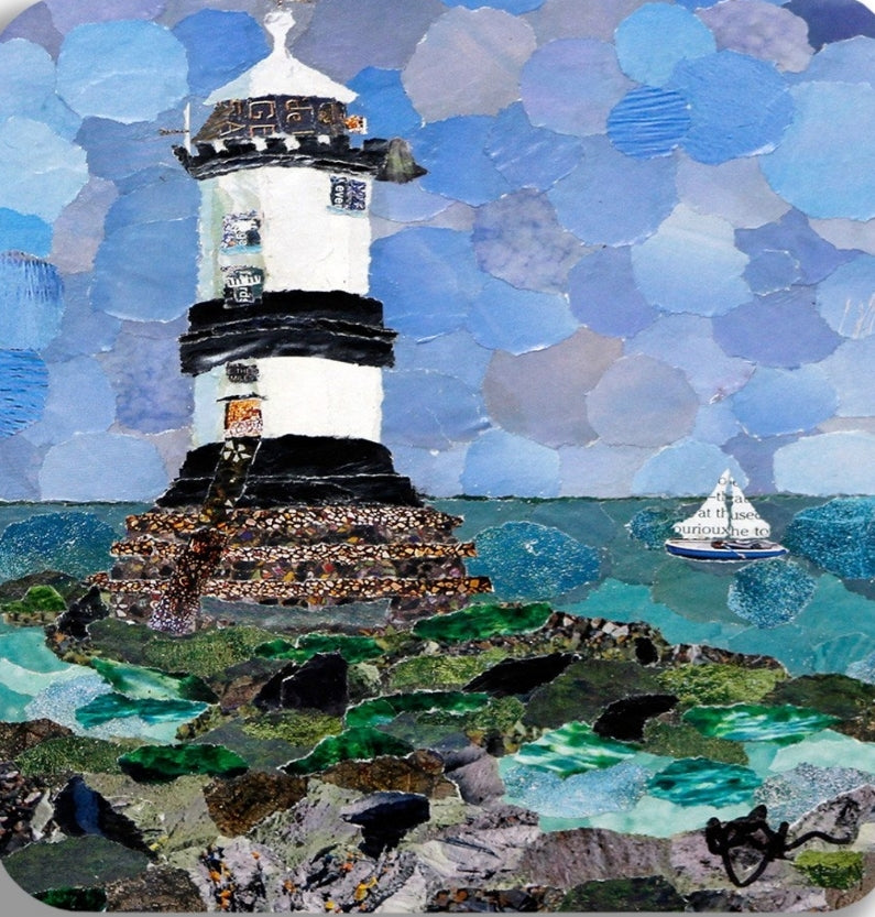 Trwyn Du Lighthouse, Wales Mini Print