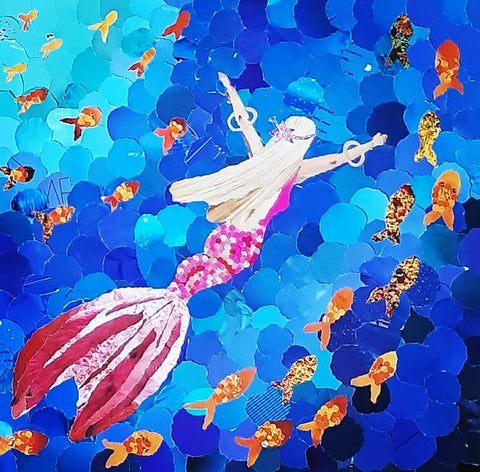 Mermaid in Pink Gown Mini Print
