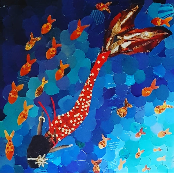 Mermaid in a Red Gown Mini Print