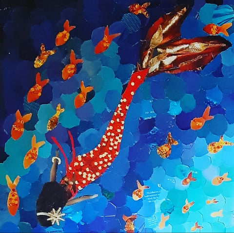 Mermaid in a Red Gown Mini Print