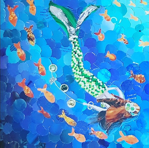 Mermaid in Green Gown Mini Print