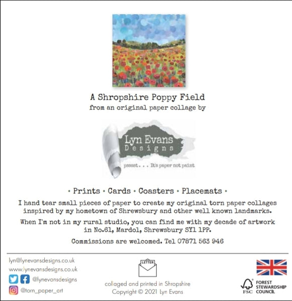 Poppy Field, Shropshire Card