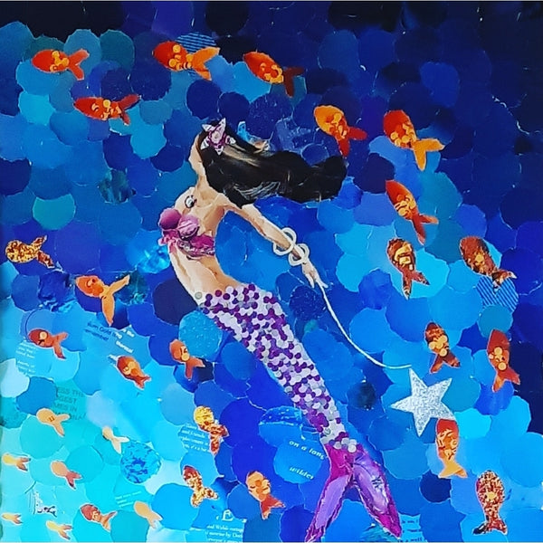 Mermaid in Purple Gown 12"×12" Print